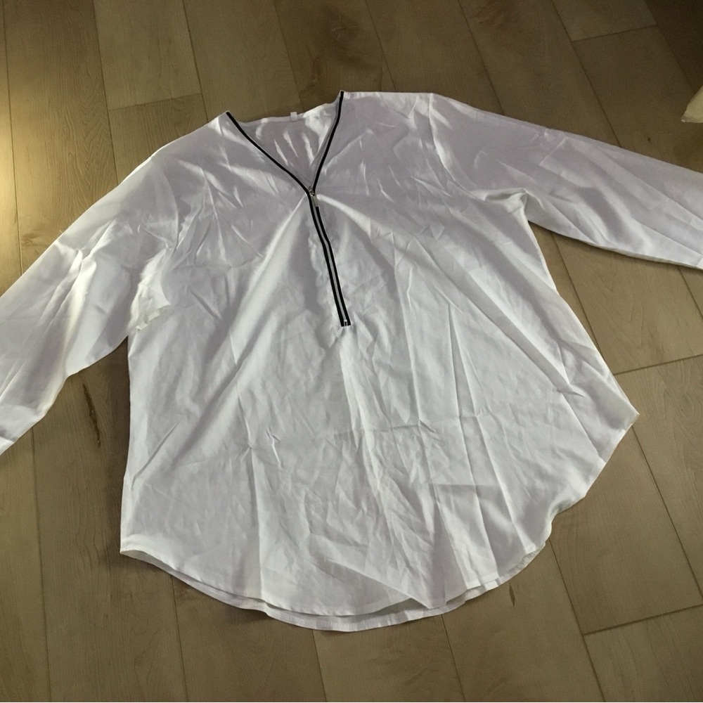 Elegant White Long Sleeve Woman's Shirt